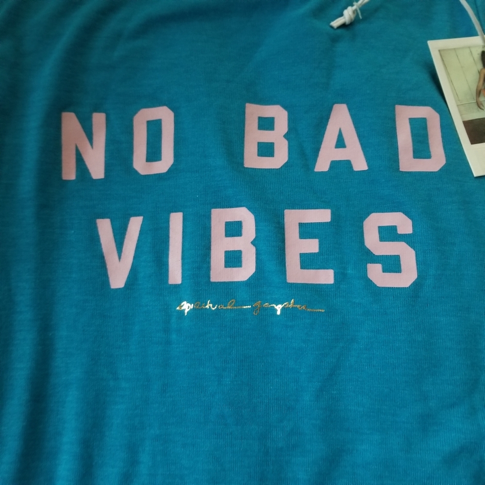 Spiritual Gangster No Bad Vibes blue tank new - Picture 3 of 6